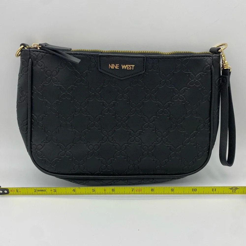 Nine West Black Gold Hardware Wristlet Travel Pouch - Picture 4 of 4